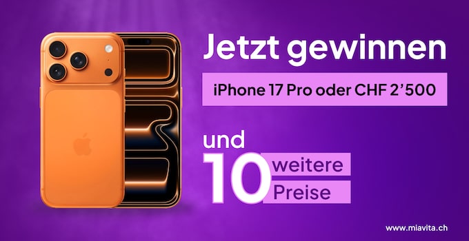 Jetzt iPhone 17 Pro oder CHF 2’500 gewinnen